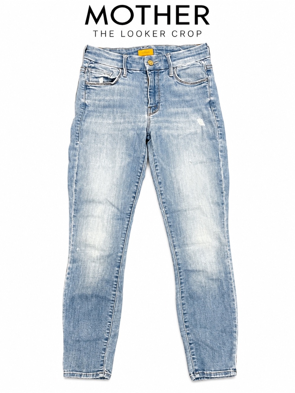 MOTHER The Looker Crop Jeans Women’s 25 Light Wash Distressed Skinny
